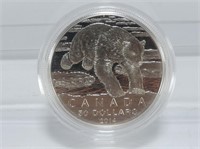 2014 RCM POLAR BEAR $50 FINE SILVER COIN