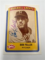 Bob Feller Vintage baseball card signed