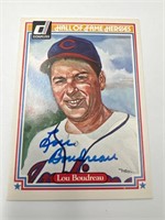Hall of Fame Lou Boudreau signed baseball card