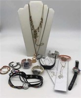 Assorted Costume Jewelry & Watches