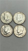 4- 40% Kennedy Half Dollars 1968, 1969