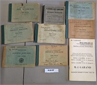 Lot of 8 Vintage Score Books & M1 Garand Manual