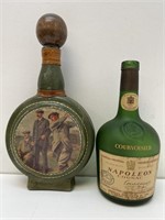 Leather Wrapped Bottle & Napoleon Cognac Bottle