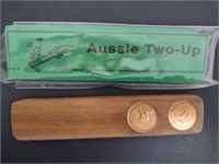 Collectible Game, Aussie Two-Up, Paddle and Coins