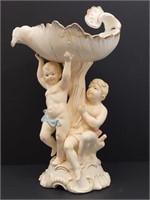 Twins Fountain Porcelain Figurine.