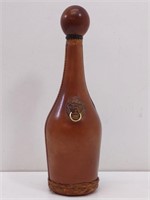 Empty Leather Wrapped Spanish Decanter