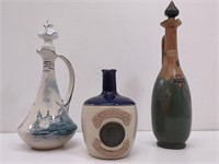 3 Ceramic, Decorative Decanters, Curacao,