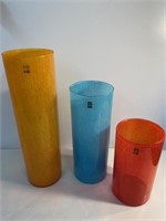 3 Vases en verres fabriqué Thailand