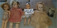 Antique Dolls & Photo of Girl holding