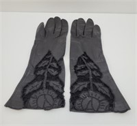 Vtg Italian Kid Skin Leather Gloves