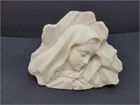 Vtg Carved Stone Mother Mary Sculpture