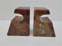 Vtg Marble Bookends