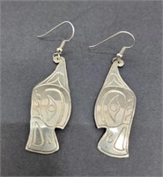 Northwest Coast Haida Raven Earrings TL