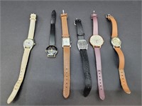 6 Vtg Ladies Wrist Watches-Timex Armitron & Other