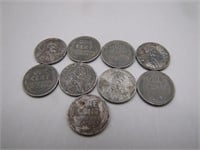Lot of 9 WWII 1943 Steel Pennies