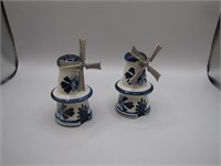 Vintage Delfts Windmill Salt & Pepper Shakers