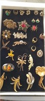 Vintage  Brooch, Earrings, & Ring Lot