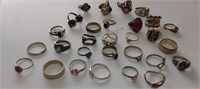 Large Silver Rings Lot
