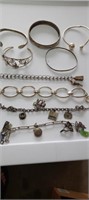 Silver Bangle & Bracelet Jewelry Lot