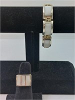 Sterling with Mother of Pearl Bracelet & Ring Set