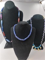 Vtg of Lapis Stand, Native Beads &Terra Cotta