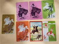 Vtg Playing Cards Horses & Horsemen x 7 Cards.Z4c1