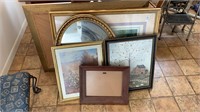 Large Lot of Assorted Paintings Mirrors and