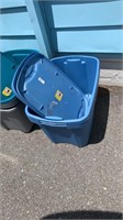 3 Blue Storage Tubs with Lids