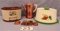 Vintage cake carriers, Vintage Coffee pot