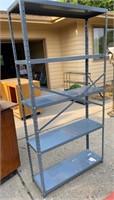 gray metal shelf