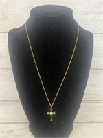 14K gold cross necklace