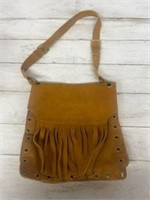 Leather bag with tassles