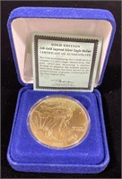 (CT) 24k Gold Layered Silver Eagle Dollar