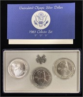 (CT) 1983 Uncirculated Olympic Silver Dollars.