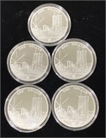 (CT) Freedom Tower Silver Coin. Bidding 5x the