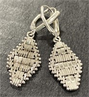 (CX) 14K White Gold Earrings. 4.18 Grams
