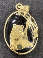 (CX) 10K Gold Panda Necklace Piece. 2.77 Grams