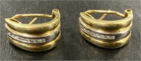 (CX) Diamond Earrings w 14k Gold. 6.40 Grams