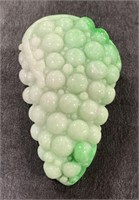 (CX) Carved Green Jade Pendant Hand Carved High