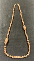 (CX) 14k Gold Clasp Coral Bead Necklace w Hand