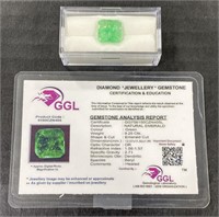 (CX)  GGL Beryl Emerald Cut & Colored
