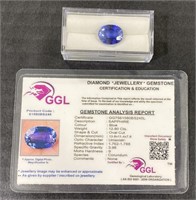 (CX)  GGL Corundum Oval Cut Sapphire Colored