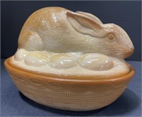 (BX) Fenton Nesting Bunny Easter Hand Painted