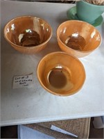 Lot of 3 Gold Fire King Bowls