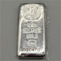 10 oz. .999 SILVER BAR ASSAYER NADIR METAL