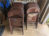 Lot of 6 Brown Metal Folding Chairs (Super Nice, )