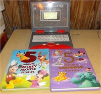 Disney Kids Books and Teach & Go Laptop