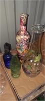 Variety Glassware with Colbalt Bottle
