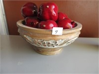 Handcrafted Bowl & pomegranate decor
