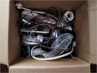 Box of phones and misc